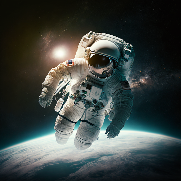 Astronaut im Weltall.