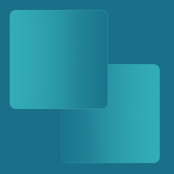 Zwei übereinander gelegte Boxen mit Verlauf von Blau zu Türkis.